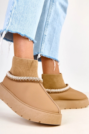 Bottes de neige brunes avec tige en forme de chaussette Melary 2