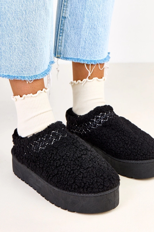 Bottes de neige noires à plateforme...