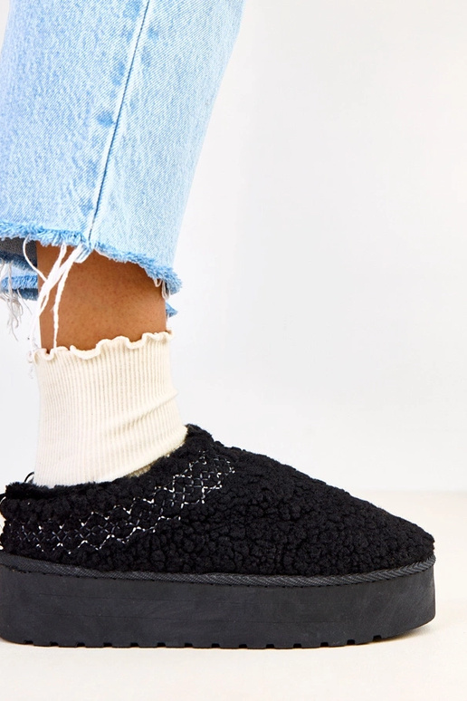 Bottes de neige noires à plateforme...