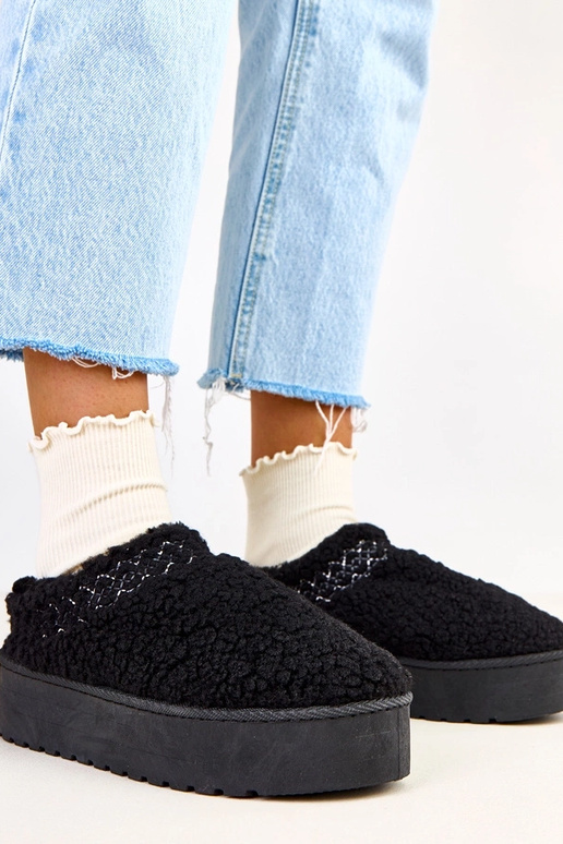 Bottes de neige noires à plateforme...