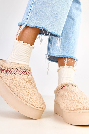 Bottes de neige beige à plateforme Royana 2