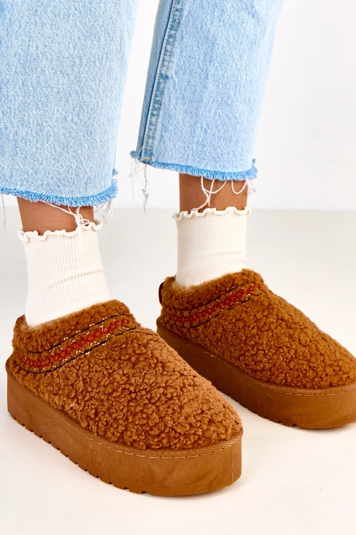 Bottes de neige brunes à plateforme...