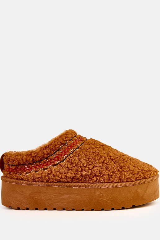 Bottes de neige brunes à plateforme...