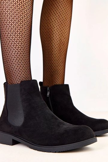 Bottines noires à semelle plate avec insert élastique Salomi 2