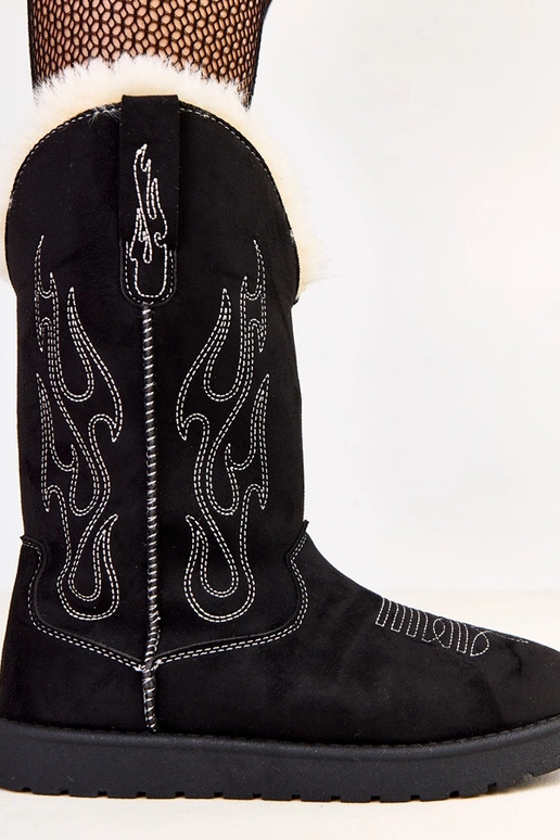 Bottes de neige noires avec broderie... Bottes de neige noires avec broderie...