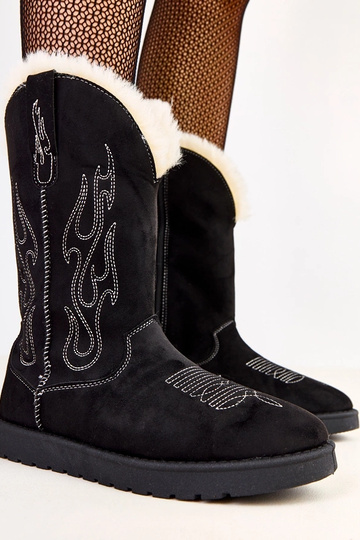 Bottes de neige noires avec broderie sur la tige Darena 2
