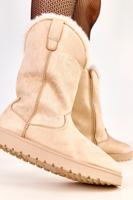 Bottes de neige beige avec broderie...