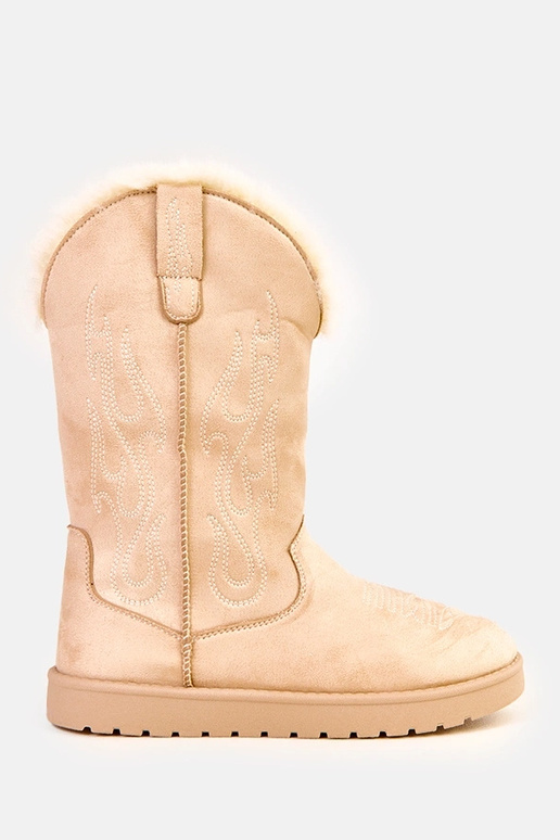 Bottes de neige beige avec broderie...