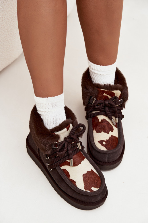 Bottes de neige FémininActivéturalnego en daimu Łaty D.Franklin DFSH375008 CzekoladoÀe