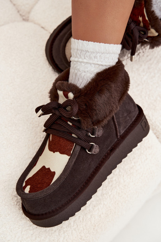 Bottes de neige FémininActivéturalnego en daimu Łaty D.Franklin DFSH375008 CzekoladoÀe