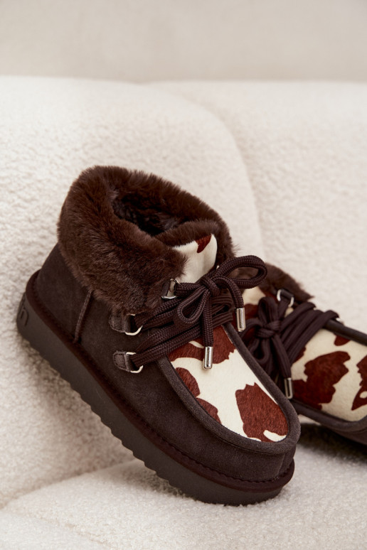 Bottes de neige FémininActivéturalnego en daimu Łaty D.Franklin DFSH375008 CzekoladoÀe