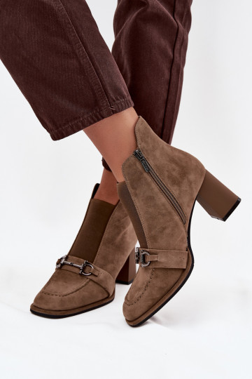 Bottes pour femmesActivéturalnego en daimu avec des talons Artiker 57C0222 beige 2