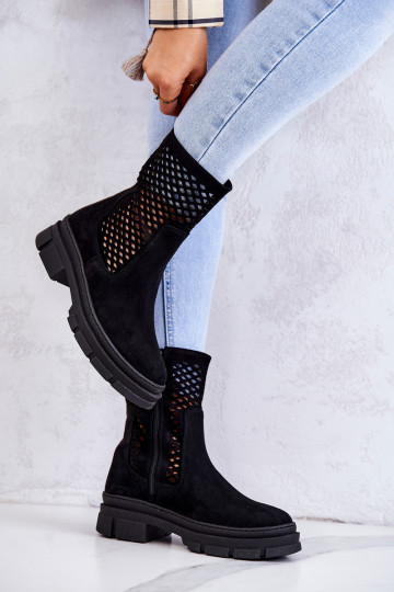 Peau Bottines de travail Nicole couleur noire 2711 2