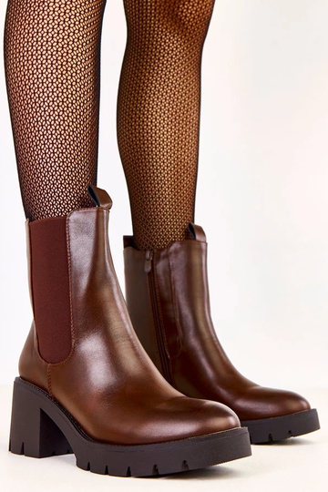 Bottines marron à talon...