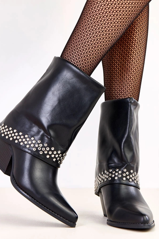 Bottes de cowboy noires avec tige...