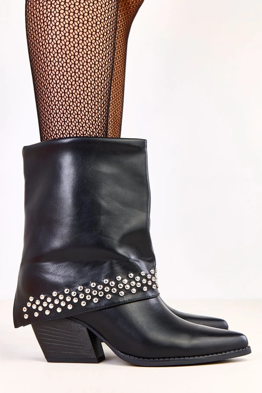 Bottes de cowboy noires avec tige...