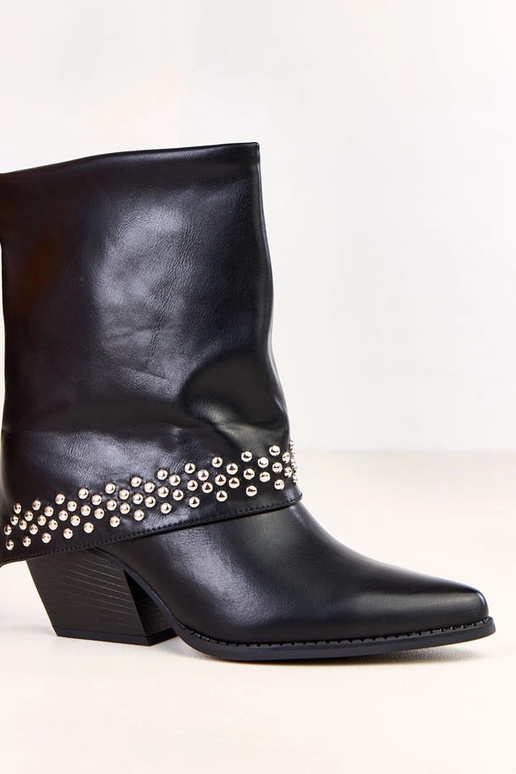 Bottes de cowboy noires avec tige...