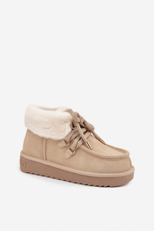 Bottes de neige FémininActivéturalnego en daimu D.Franklin DFSH375006 couleur ivoire