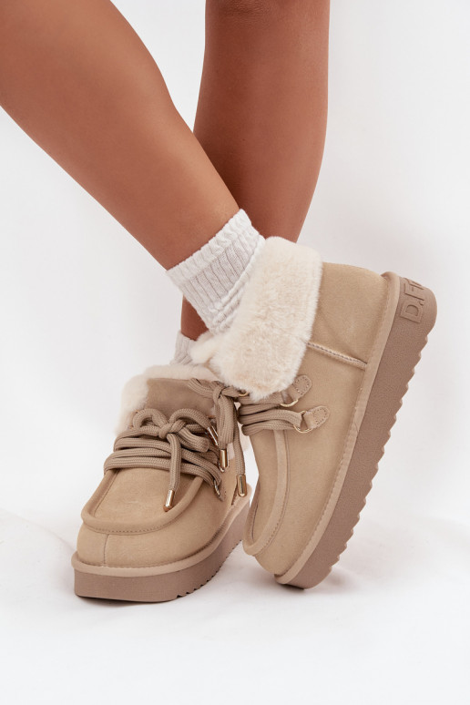 Bottes de neige FémininActivéturalnego en daimu D.Franklin DFSH375006 couleur ivoire