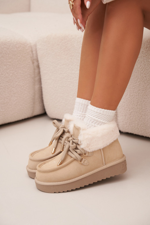 Bottes de neige FémininActivéturalnego en daimu D.Franklin DFSH375006 couleur ivoire