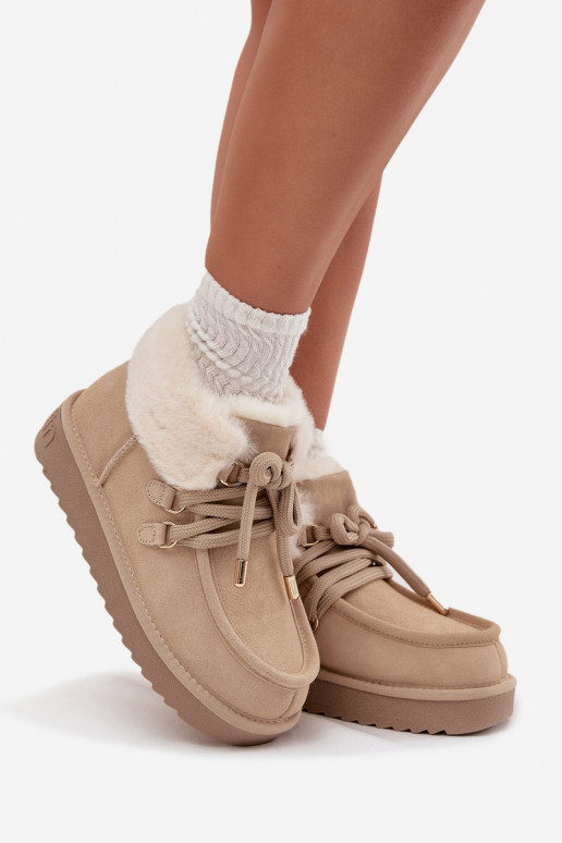 Bottes de neige FémininActivéturalnego en daimu D.Franklin DFSH375006 couleur ivoire