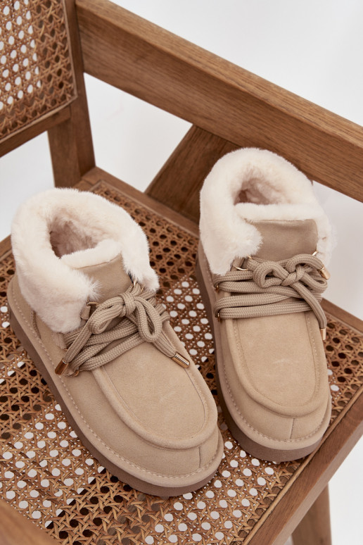 Bottes de neige FémininActivéturalnego en daimu D.Franklin DFSH375006 couleur ivoire