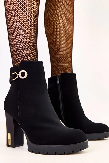 Bottines élégantes noires à...