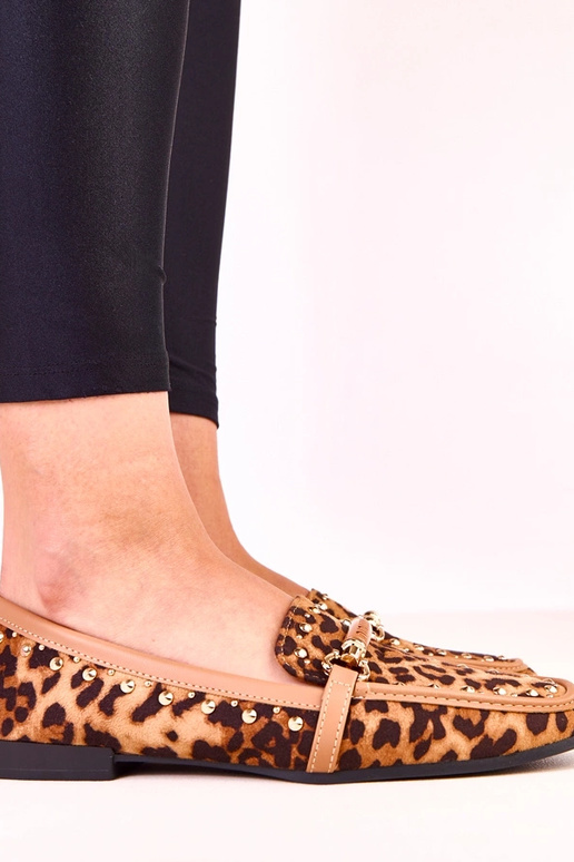 Ballerines à motif léopard en simili...