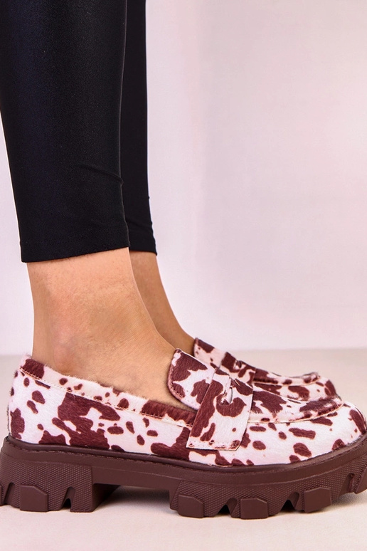Mocassins marron avec taches de vache...