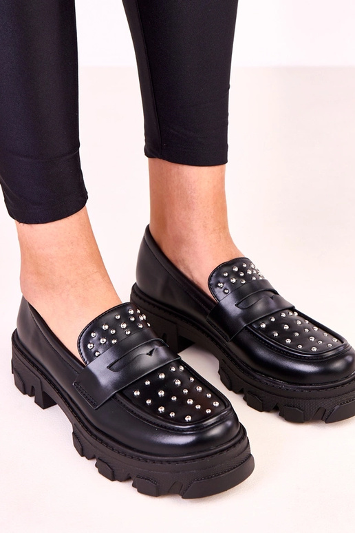 Mocassins noirs pour femmes avec...
