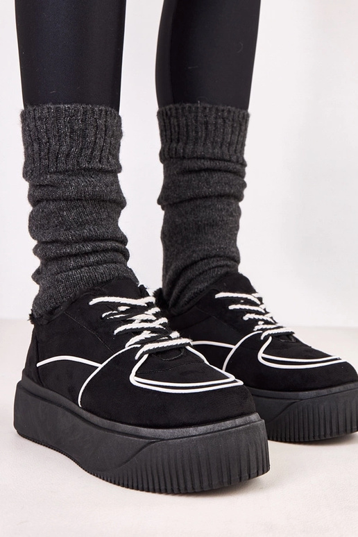 Baskets chaudes noires à plateforme...