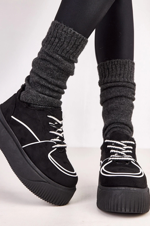 Baskets chaudes noires à plateforme...