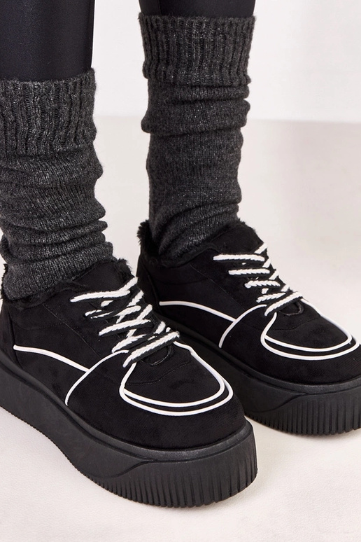 Baskets chaudes noires à plateforme...