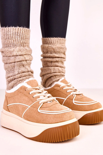 Baskets chaudes marron à...