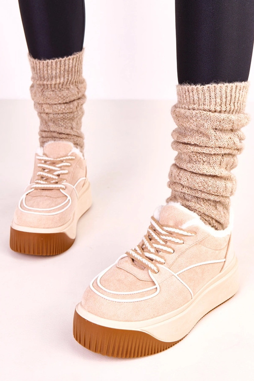 Baskets chaudes couleur sable à...