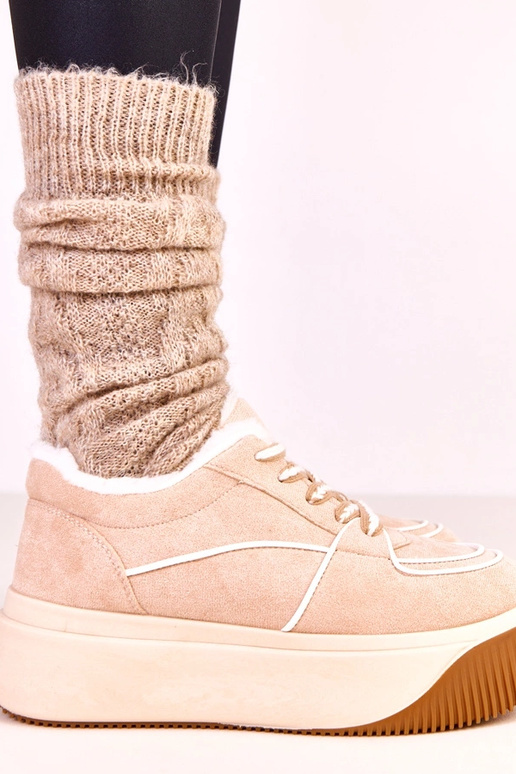 Baskets chaudes couleur sable à...