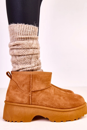 Bottes neige basses marron en simili daim Joshua 2