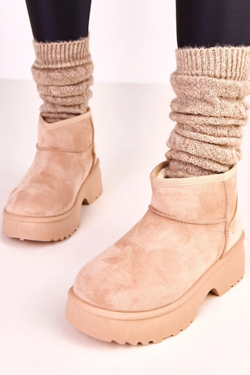 Bottes en neige basses couleur sable en suédine Joshua 2