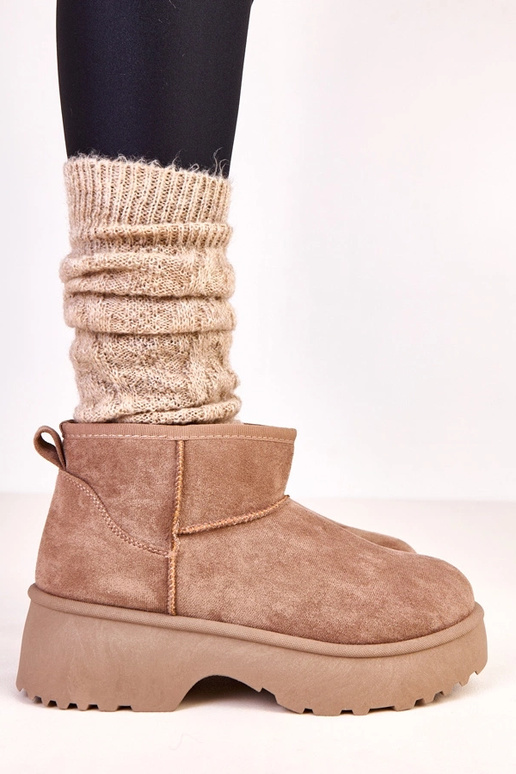 Bottes en neige basses couleur sable...