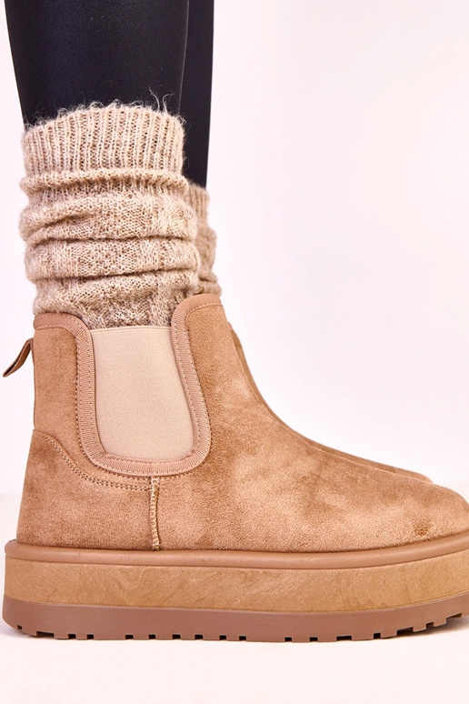 Bottes en neige basses couleur sable...