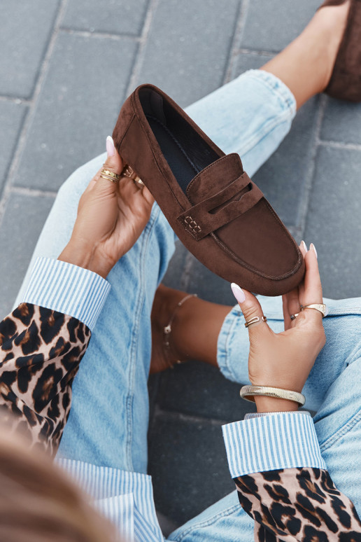 Mocassins plats pour femmes couleur marron foncé "Soreline"