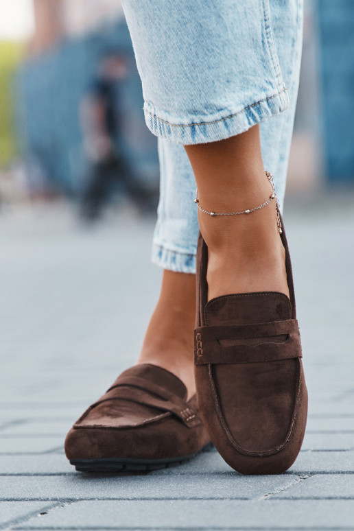 Mocassins plats pour femmes couleur marron foncé "Soreline"