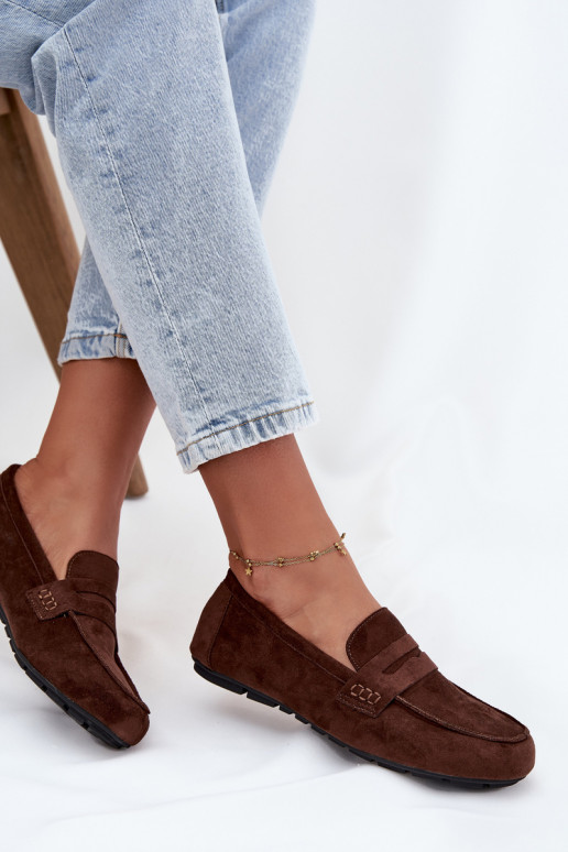 Mocassins plats pour femmes couleur marron foncé "Soreline"