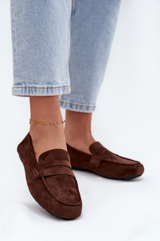 Mocassins plats pour femmes couleur marron foncé "Soreline"