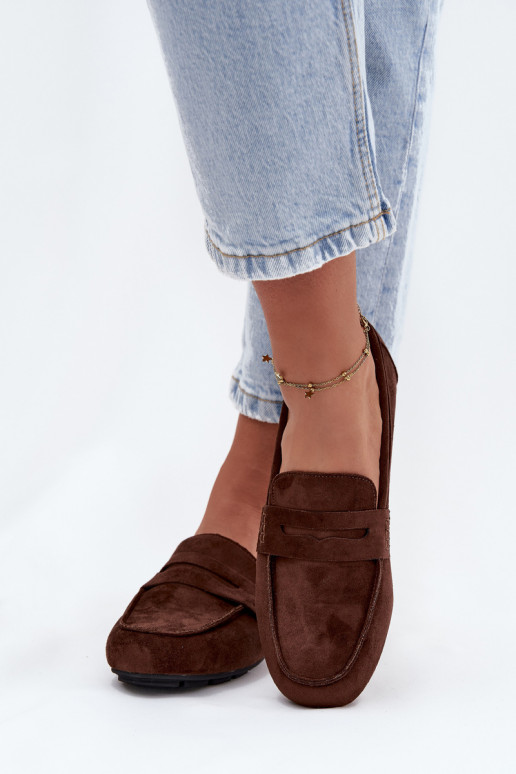 Mocassins plats pour femmes couleur marron foncé "Soreline"