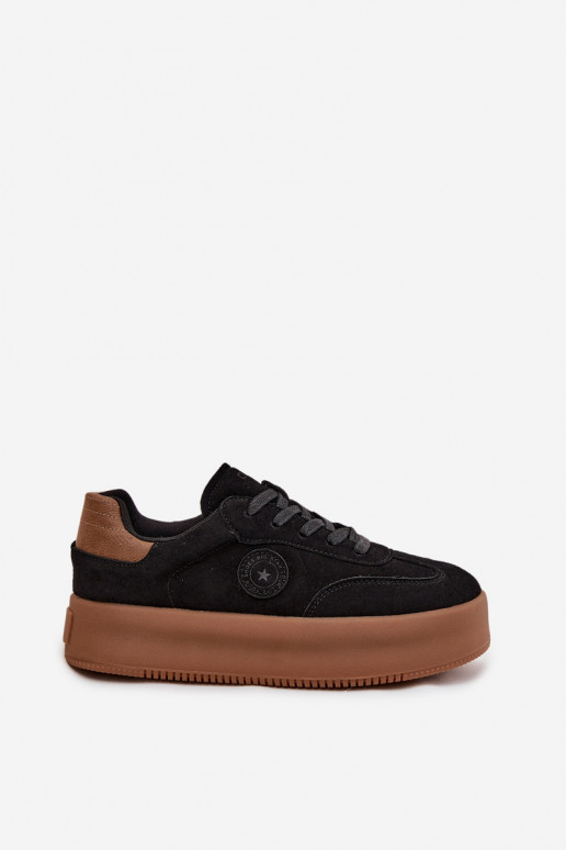 Chaussures modèle baskets Féminin avec une plateforme Big Star SS274761 couleur noire