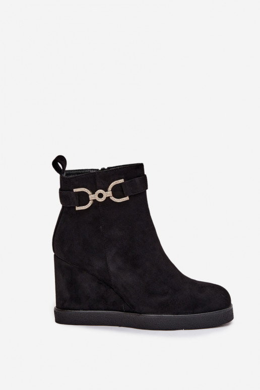 Bottines noires pour femmes à plateforme avec détails ornés Rivana