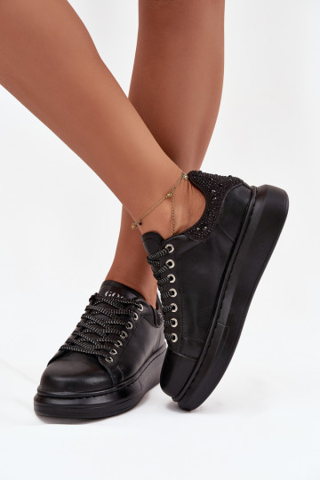 Chaussures modèle baskets FémininActivéturalnej Skóry GOE OO2N4004 couleur noire