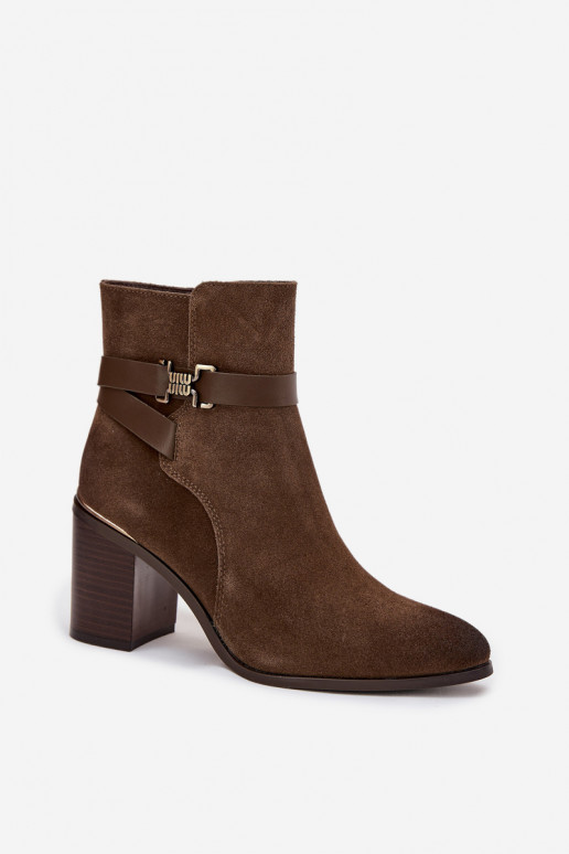 Bottines en daim chaud couleur chaki pour femmes avec talons en cuir naturel Sergio Leone BT25384-S Bottines en daim chaud couleur chaki pour femmes avec talons en cuir naturel Sergio Leone BT25384-S