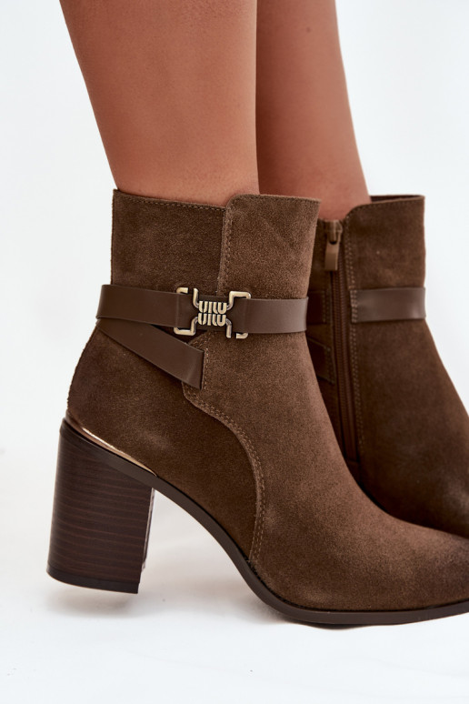 Bottines en daim chaud couleur chaki pour femmes avec talons en cuir naturel Sergio Leone BT25384-S Bottines en daim chaud couleur chaki pour femmes avec talons en cuir naturel Sergio Leone BT25384-S